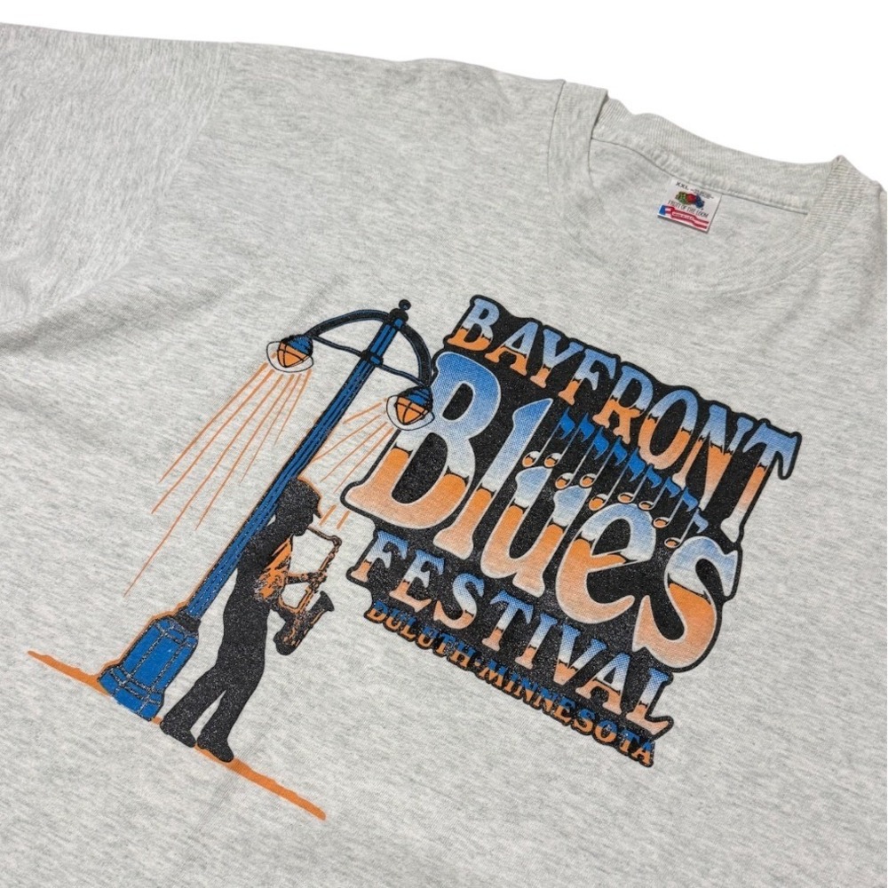 Vintage 90s Bayfront Blues Festival Duluth MN USA Jazz Music Souvenir T-Shirt - Picture 3 of 8